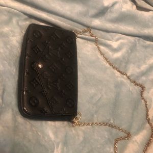 Authentic Louis Vuitton Black Pochette with Chain
